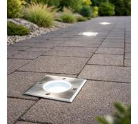 CGC Lighting Outdoor In Ground Light Decking Path Driveway Walkway Drive Stainless Steel Silver Square Floor Light Large