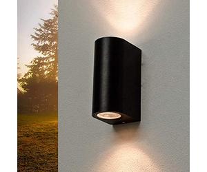 CGC Lighting Outdoor Outside Wall Light Matt Black Aluminium Mains Power, GU10 LED