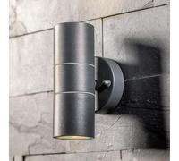 CGC Lighting Outdoor Wall Light, Grey | Up & Down LED, Double Twin, Outside Garden, Conservatory Porch Patio Garage Shed