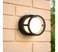 CGC Lighting Outdoor Wall Light LED Wall Ceiling Outdoor Bulkhead Light Waterproof Shed Conservatory Garden Porch Patio Driveway Garage (Black Round Hudson)