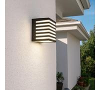 CGC Lighting Outside Outdoor Wall Light, Square, Mains Power, Built in 4000k LED (Black Grill)