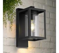 CGC Lighting Outside Wall Light Black Modern, E27 Bulb, Mains Powered, Garden, Porch, Patio Black CGC Lighting Black