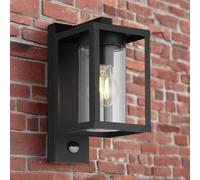 CGC Lighting Outside Wall Light Black Modern, E27 Bulb, Mains Powered, Garden, Porch, Patio Black PIR CGC Lighting Black