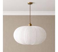 CGC Lighting Palmira White Extra Large Oval Stretch Ruffled Silk Fabric Lampshade CGC Lighting White