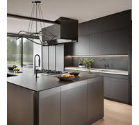 CGC Lighting Paraplu 1 Wave 90cm Matt Black LED Ceiling Pendant Light Chandelier CGC Lighting Black