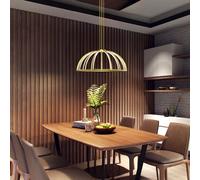 CGC Lighting Paraplu 2 Hemisphere 90cm Satin Gold LED Ceiling Pendant Light CGC Lighting Gold