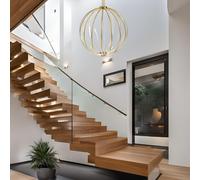 CGC Lighting Paraplu 3 Globe 90cm Satin Gold LED Ceiling Pendant Light CGC Lighting Gold