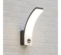 CGC Lighting Paris Graphite Curved LED Wall Light with PIR Motion Sensor Full Opal Front Diffuser in Dark Grey CGC Lighting Dark Grey