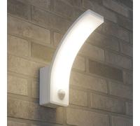 CGC Lighting Paris White Curved LED Wall Light with PIR Motion Sensor Full Opal Front Diffuser CGC Lighting White