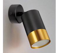 Cgc Puzon Black Gu10 Adjustable Surface Ceiling Downlight Flush Spot Light With Gold Bezel