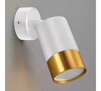 CGC Lighting 'Puzon' White & Gold GU10 Adjustable Single GU10 Spotlight Wall or Ceiling Light CGC Lighting White