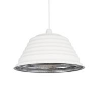 CGC Lighting Ribbed - Cgc White Metal Ribbed Lampshade Easy Fit Pendant Light Shade