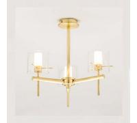 CGC Lighting Riley - Cgc Satin Brass & Glass Cylinder Ceiling Light