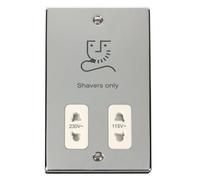 CGC Lighting Royal Polished Chrome Slim Shaver Socket White Insert in Metallic Silver CGC Lighting Metallic Silver
