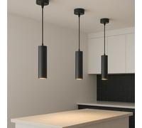 CGC Lighting Ruth - Cgc Black Suspended Cylinder Ceiling Light Kitchen Pendant Adjustable
