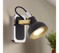 CGC Lighting Saff - Cgc Black Adjustable Wall Ceiling Light With Gold And Chrome Detail