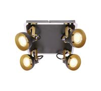 CGC Lighting Saff - Cgc Four Head Black Adjustable Wall Ceiling Light With Gold And Chrome Detail