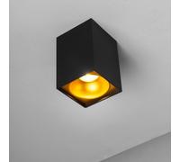 CGC Lighting 'Sandra' Black Square Single Ceiling Spotlight With Gold Reflector CGC Lighting Black