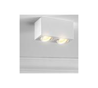 CGC Lighting Modern Ceiling Spotlight Cylinder Surface Mount Adjustable Tilt Downlight GU10 (White, Square Double)