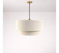 CGC Lighting Savina Cream Fine Cotton String Large Two Tier Layered Drum Lampshade CGC Lighting Cream