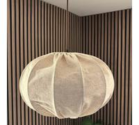 CGC Lighting Serafina Large Oval Oatmeal Loose Linen Fabric Lampshade in Beige CGC Lighting Beige