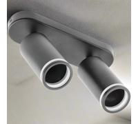 CGC Lighting 'Solis' Black Double GU10 Ceiling Spotlight with Halo Ring Adjustable Twin Spot Bar CGC Lighting Black