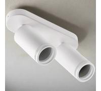 CGC Lighting 'Solis' White Double GU10 Ceiling Spotlight with Halo Ring Adjustable Twin Spot Bar CGC Lighting White