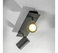 CGC Lighting 'Veneto' Black Double GU10 Ceiling Spotlight Two Head Adjustable Bar Light CGC Lighting Black