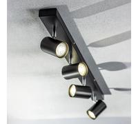 CGC Lighting 'Veneto' Black GU10 Ceiling Spotlight Four Head Adjustable Bar Light CGC Lighting Black