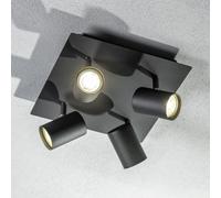 CGC Lighting 'Veneto' Black GU10 Square Ceiling Spotlight Four Head Adjustable Light CGC Lighting Black