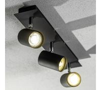 CGC Lighting 'Veneto' Black Triple GU10 Ceiling Spotlight Three Head Adjustable Bar Light CGC Lighting Black