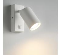 CGC BELLA White GU10 Wall Light With On Off Switch and Adjustable Head - White