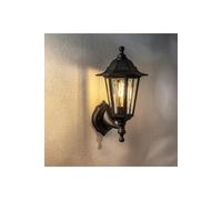 CGC Lighting Outdoor Wall Light Black Lantern Traditional Vintage Light Coastal Waterproof Weathproof E27 Mains Power