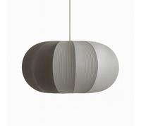 CGC LILA Grey Oval Stretch Ribbed Cotton Fabric Lampshade CGC Lighting Dark Grey One Size
