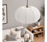 CGC Modern Fabric Lamp Shade Solid Opal White Bottom Diffuser Drum Pendant Table Lamp Bedroom Dining Room Lounge (White Palmira XL)
