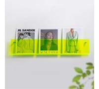 CGCSYZ Acrylic Magazine Rack Holder Wall Mounted, Modern Newspaper Brochure Display Stand Office Home, Orange/Clear/Pink/Fluorescent Green/Colorful (Fluorescent Green 120cm(47 1/4)