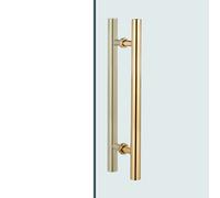 CGCSYZ Door Pull Gold Glass Door Push Handles, Modern Door Grab Bar H Shape, Two Sides Shower Door Metal Doors Fiberglass Doors Grips, Mounted Back to Back(Gold-80cm/32inch-60cm)