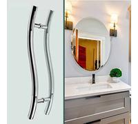 CGCSYZ Glass Shower Door Pull Handle, Double Sided Door Handles Push Bar, Bathroom Entry Toilet Sliding Door Pulls, Anti-Rust Door Konb with Fitting