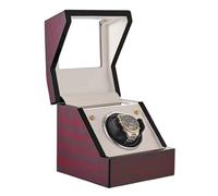 CGCSYZ Single Watch Winder For Automatic Watches With Touch Screen,Dust-Proof Wooden Storage Box And Display Case With Piano Lacquer Finish 4 Rotating Modes (Red Wooden Paint Model 15.5 * 16 * 16CM)
