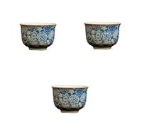 CGCSYZ Tea Sets Chinese Tea Bowl Tea Cup Antique Flowers Ceramic Opening for Tea Blue Tureen Teaware Set Travel Tea Set Teapot (A)