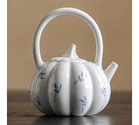 CGCSYZ Tea Sets Chinese Tea Maker Small Kettle with Filter Kung Fu Teaset 170ml Ceramic Teapot Creative Pumpkin Pot Handpainted Butterfly Orchid Travel Tea Set Teapot