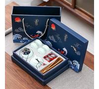 CGCSYZ Tea Sets Kung Fu Tea Set Gift Boxed Tea Set for Friends Chinese Tea Ceremony Ceramic Tea Set One Pot Four Cups with Tea Cans Car Portable Travel Tea Set Teapot (M)