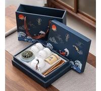 CGCSYZ Tea Sets Kung Fu Tea Set Gift Boxed Tea Set for Friends Chinese Tea Ceremony Ceramic Tea Set One Pot Four Cups with Tea Cans Car Portable Travel Tea Set Teapot (B)