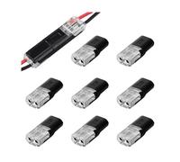 CGEAMDY 10 Pieces Quick Dual Wire Terminal Block, Double Wire Plug in Connector for Electrical, Push Fit Double-Wire Push-In Connector with Locking Buckle, Pluggable LED Wire Connectors For Car