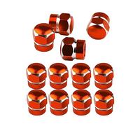 CGEAMDY 12 PCS Car Tire Valve Stem Caps, Aluminum Alloy Heavy Duty Stem Covers in Hexagon Shape, Dust Proof Corrosion Resistant Tire Valve Cap Set, Car Exterior Accessories for Motorcycles(Orange)