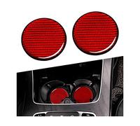 CGEAMDY 2 PCS Car Cups Holders, 7 CM Carbon Fiber Cup Mat, Non-Slip Bottle Pad Embedded in Cup Mat, Durable Insert Cup Holders, Universals Vehicle Interior Accessories for Most Car(Red)