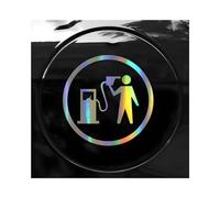CGEAMDY 2 PCS Funny Gas Tank Cap Stickers, Reflective, Waterproof, Humorous, Modern, Black, White, Laser, Car Fuel Tank Cap Stickers, Decal