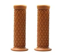 CGEAMDY 2 PCS Motorcycle Hand Grips, Non Slip Rubber Bar for 22mm/24mm Handles, Vintage Motorbike Thruster Grip, Handlebar for Hand Comfort, Universal for Motocross(Light-Brown)