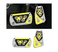 CGEAMDY 2 PCS Nonslip Car Pedal Pads, Automatic Transmission Brake and Accelerator Pedal Covers, No Drilling Vehicle Foot Treadle Set, Car Clutch Brake Pedal Rubber Pad Cover Universal(Yellow)