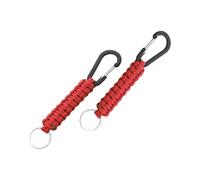 CGEAMDY 2 PCS Paracord Keychain, Paracord Key Chain Key Lanyard, Paracord Keyring with Hook Carabiner Clips, Keyring Braided Kit for Outdoor Camping Hiking, Lanyard Keyring(Big Red)